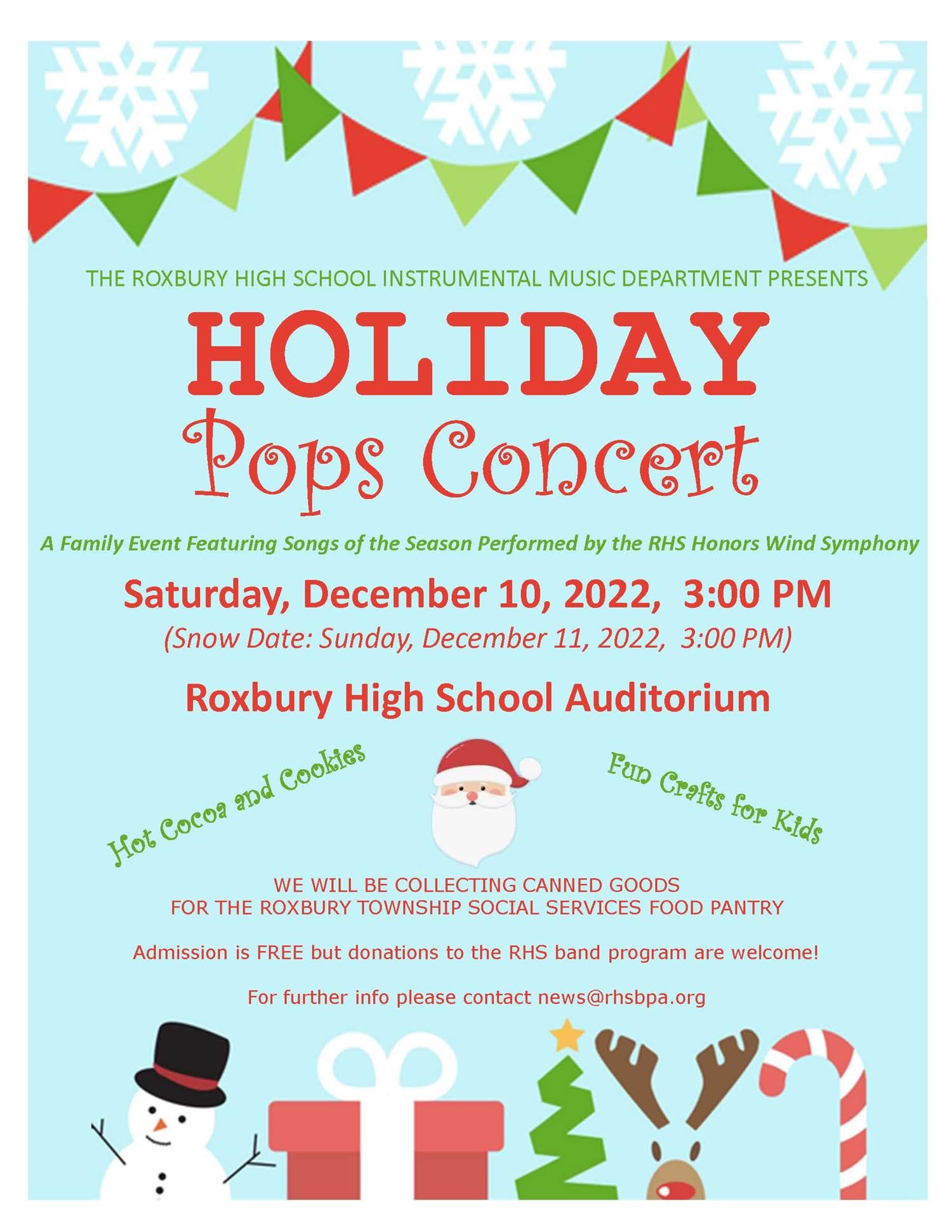  Holiday Pops Concert Flyer for Dec 10th